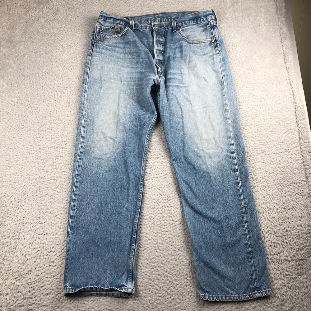 Levis 501 XX Jeans Mens 38 (35x30) Light Wash Button Fly Denim Vintage 90s USA